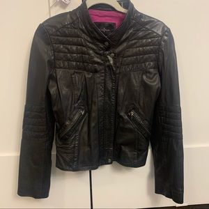Cole Haan Leather Biker Jacket